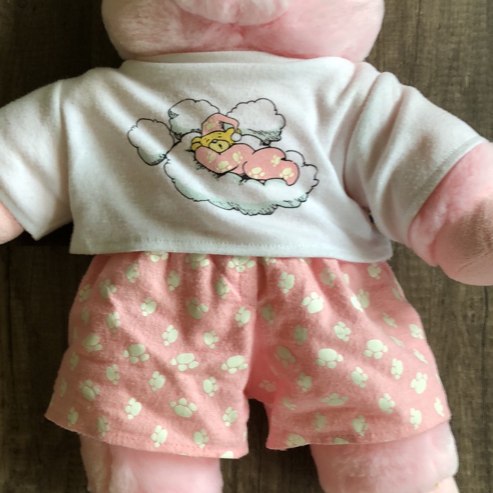 Build a Bear Pink Pig Piglet with Pajamas and Flower Bows - Picture 3 of 7